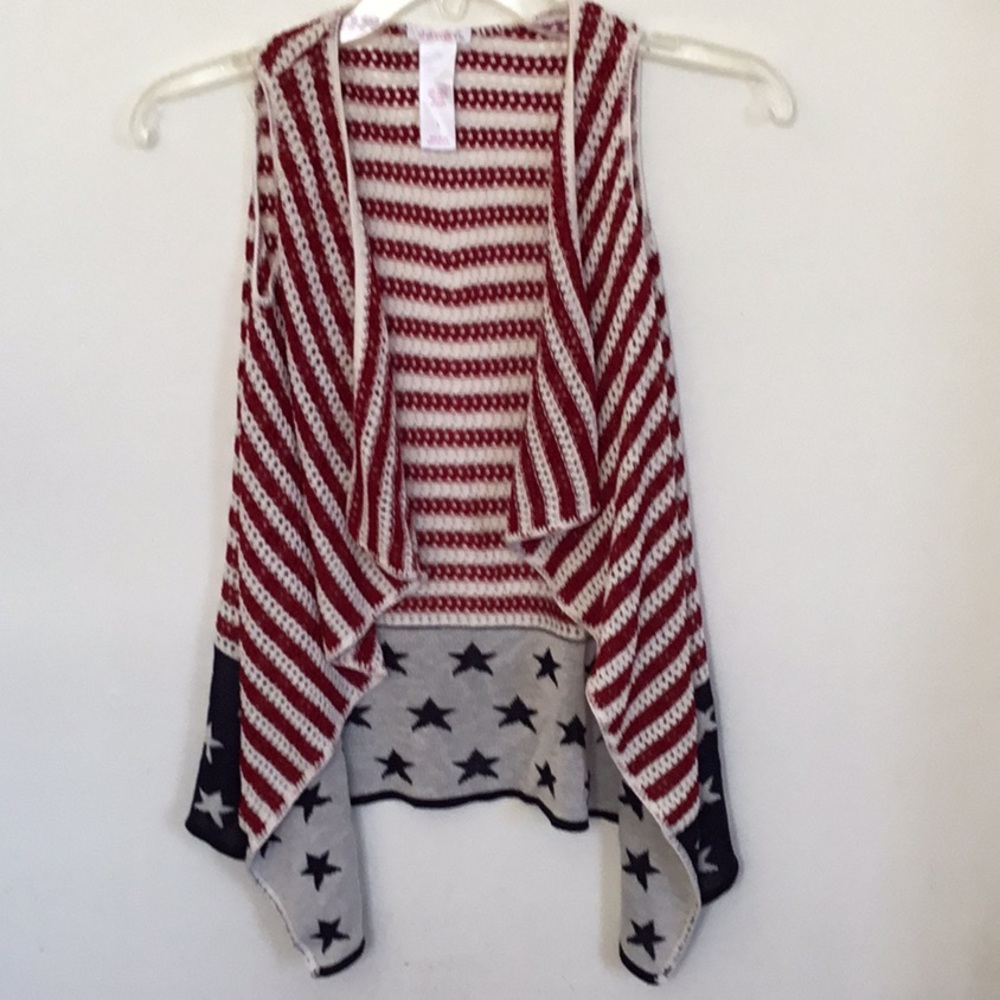 Girls Patriotic Knit  vest Size L